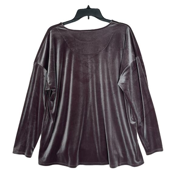 J. Jill Velvet Shirt Popover Top - Picture 3 of 10